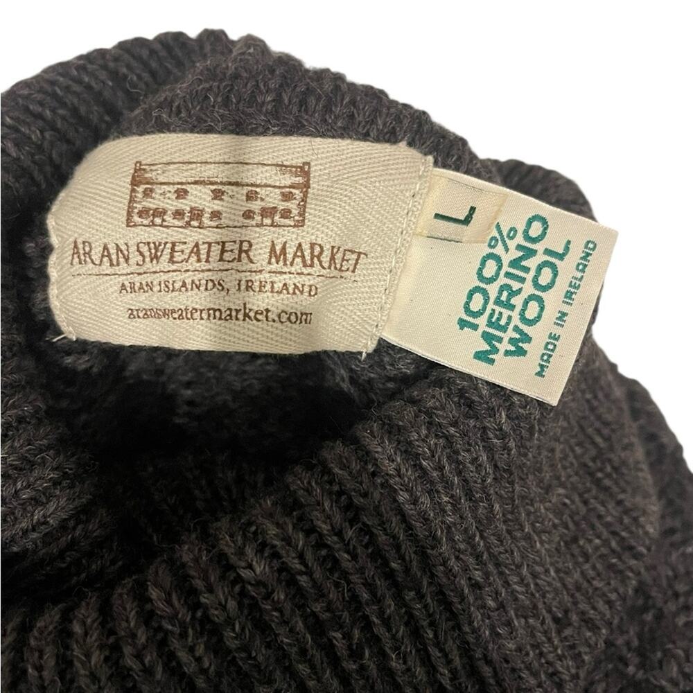 Aran Sweater Market Women's Cable Knit Turtleneck Sweater - Gray in size L - Picture 5 of 8